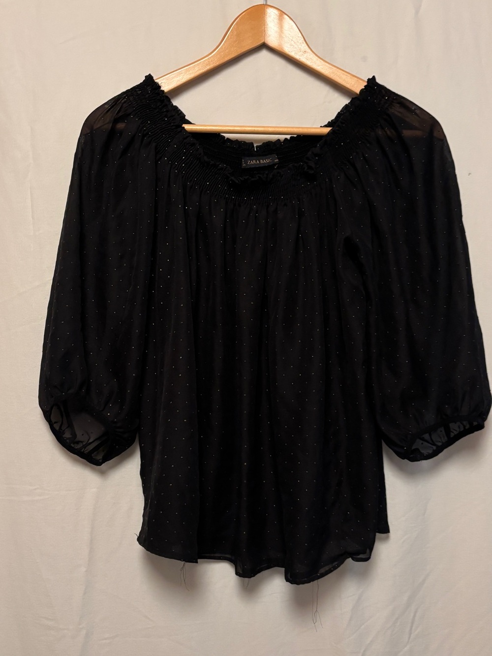 Zara vintage flowy studded blouse